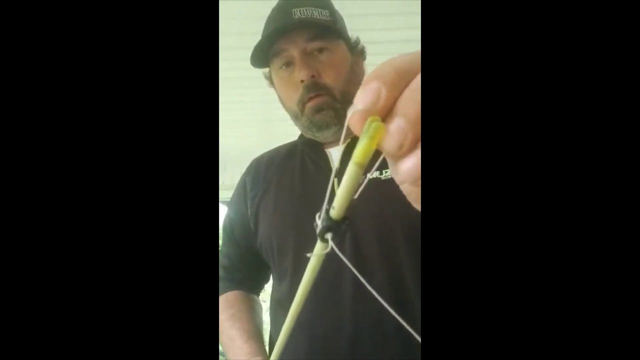 How to tie your bowfishing line to an arrow for a spincast reel fishing. 