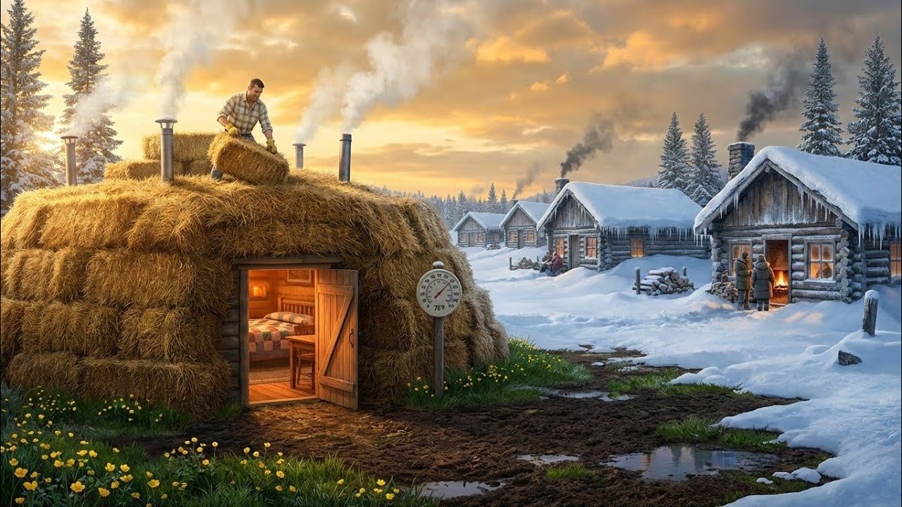 Everyone Thought His Hay-Wrapped Dugout Was a Death Trap — Until It Held 55° More Heat All Winter