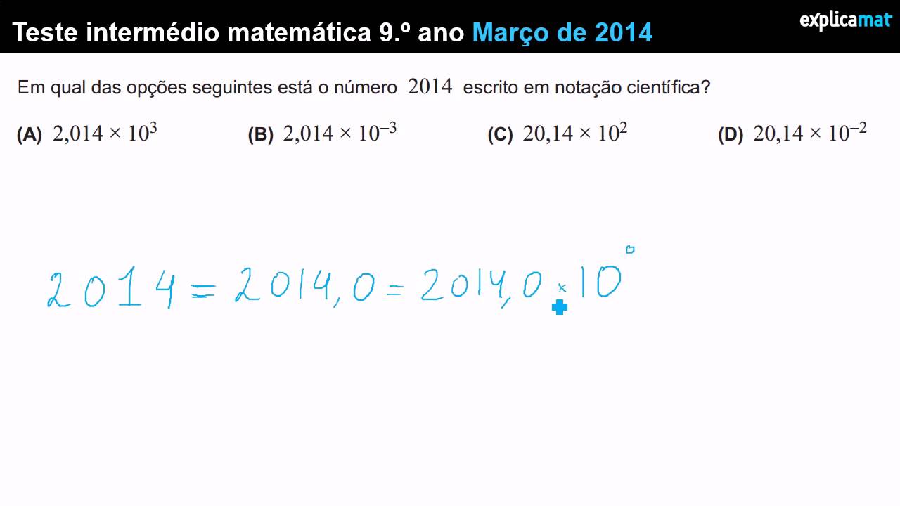 Matemática – notação científica 01 – 2014