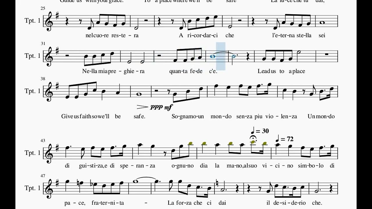 The Prayer. Trumpet score with orchestral YouTube