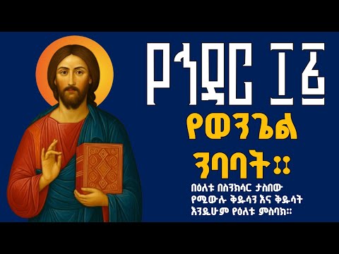 የኅዳር ወንጌል ንባባት Hidar 15th Gospel Reading