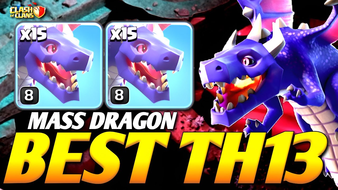 TH13 Dragon Attack Strategy 🔥 Super Clone Yeti - Giant Arrow Guide (Clash of Clans) 