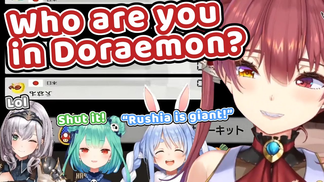 Marine Asked Holo Members Who Would They Be in Doraemon【Hololive | Marine x Pekora x Rushia x Noel】