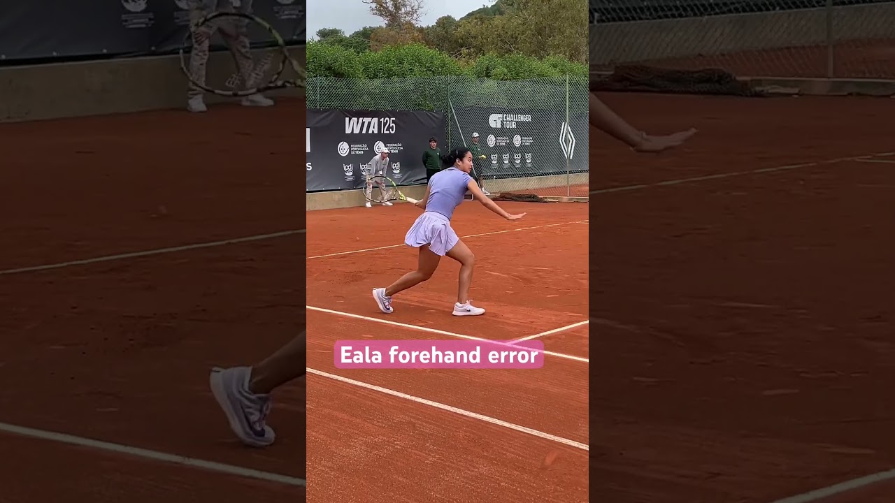 Alex Eala forehand error in Oeiras Open doubles alongside Katie Volynets 