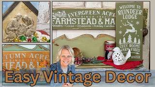 Make NEW Wood Look Vintage! Easy Holiday Signs + My NEW Resin Trick