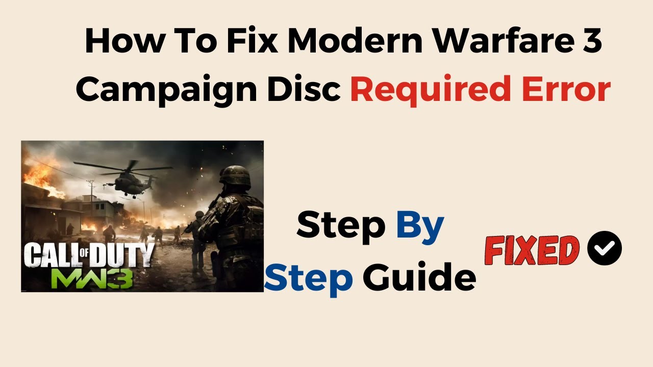 How to fix the Modern Warfare 3 disc required error