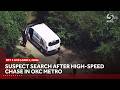Sky 5 Live: Suspect search after OKC metro chase