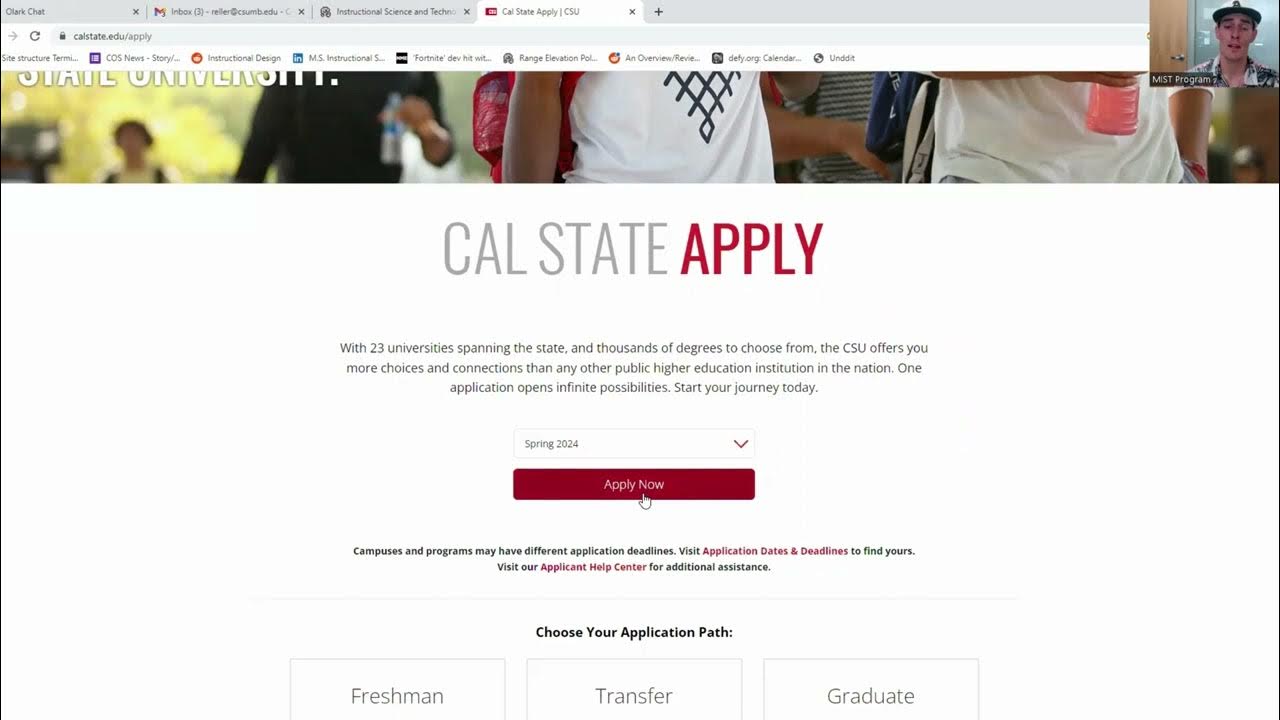 Selecting a Program on Cal State Apply CSU Monterey Bay MIST Program