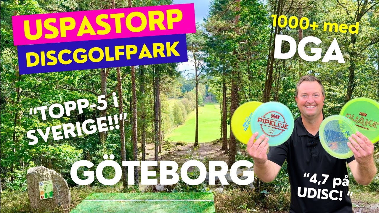 USPASTORP DiscGolfPark nära Göteborg! - 1000+ rating med DGA discar på en av Sveriges bästa banor!
