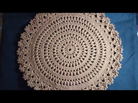 simple crochet coaster  18 row / თეფშის ნაქსოვი დასადები, რიგი 18