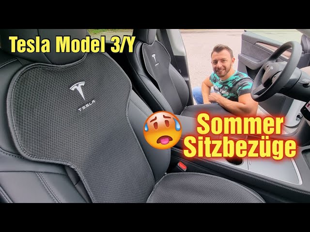 Tesla Model 3 / Y: Sommer Sitzbezüge gegen einen nassen Rücken! Unboxing  und Zubehör Test 