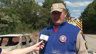 Incêndio em automóvel na PRC - 280 mobiliza equipe...