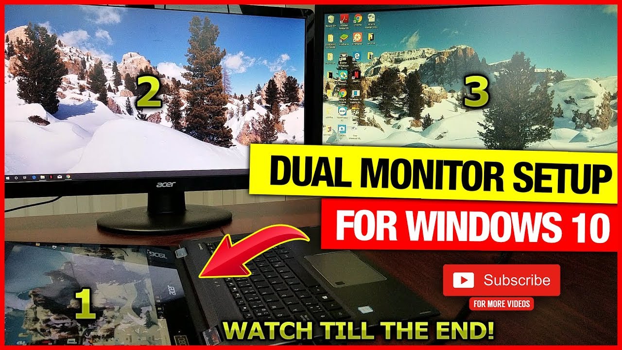 Señora Oclusión Ministerio How To Connect Two Monitors To One Laptop (Windows 10-Best & Easiest way) -  YouTube