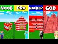 Minecraft Battle: NOOB vs PRO vs HACKER vs GOD: TNT BLOCK BASE HOUSE BUILD CHALLENGE / Animation