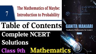 Probability || Chapter 7 || Class 9th || Table of contents || Complete NCERT Solutions New