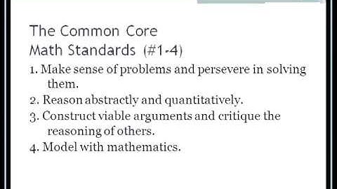 2012 Guide to CCSS and PARCC part 6 Math Core Standards List