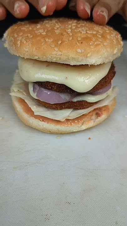 king size burger 🍔 with double tikii#viralvideos #food