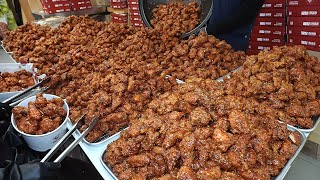 Perfectly Crispy! Popular Garlic Sweet and Sour Chicken in the market. / Korean street food