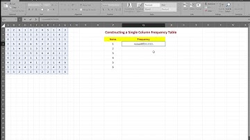How to construct a single column frequency table in Excel