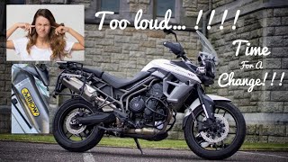 Triumph Tiger 800 Arrow Exhaust Too Loud ! True HD sound Comparison with and without the DB Killer !