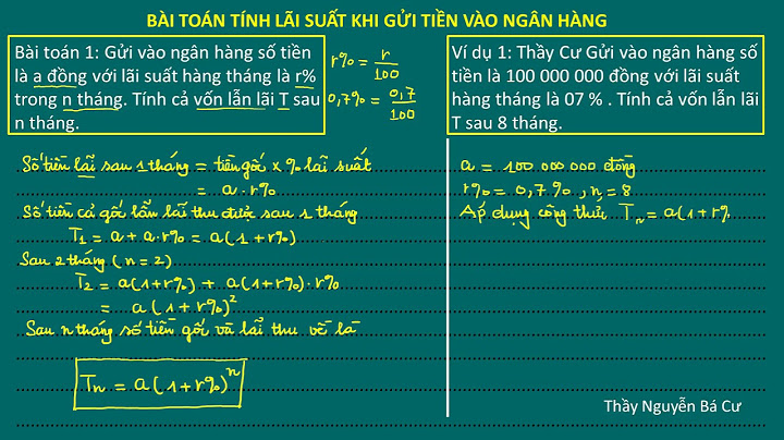 Bài tập tính lãi suất tiền gửi ngân hàng