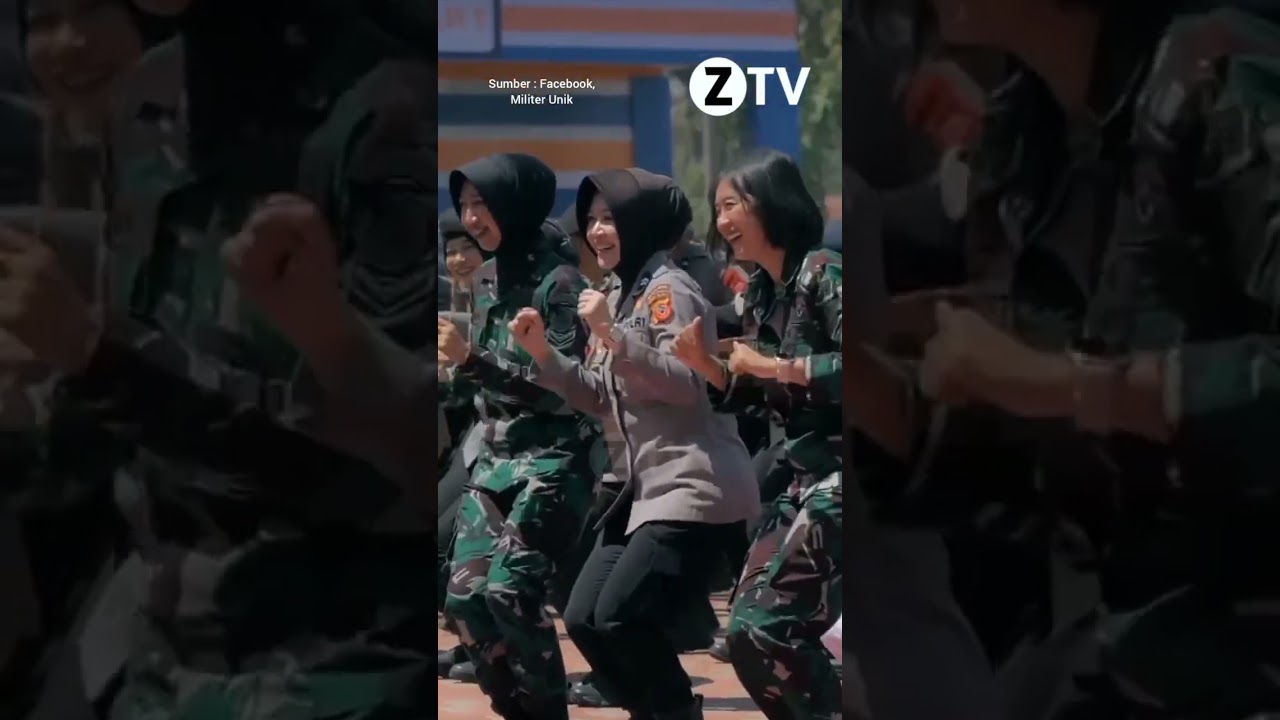 Polwan Cantik dan Kowad TNI Cantik Joget Bareng               
