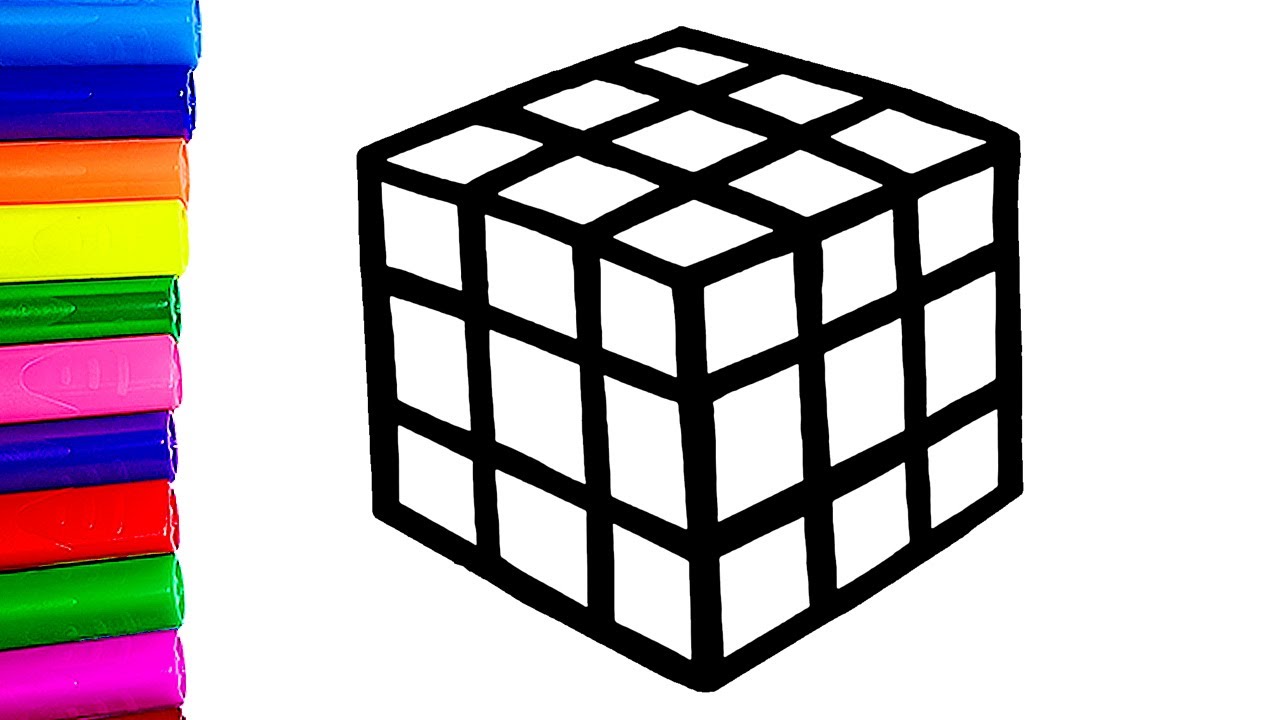 Easy drawing and coloring cube for children & kids toddlers - YouTube
