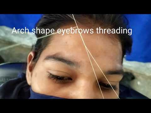 Arch shape eyebrows threading tutorial for beginners / How to do eyebrows threading in arch shape