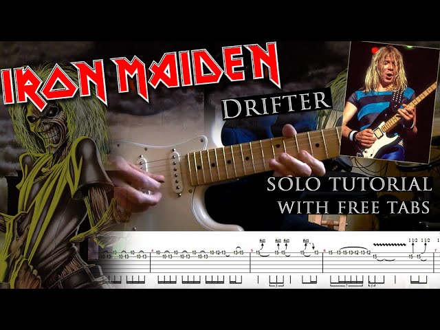 Iron Maiden - Drifter Dave Murray's solo lesson (with tablatures and backing tracks) class=