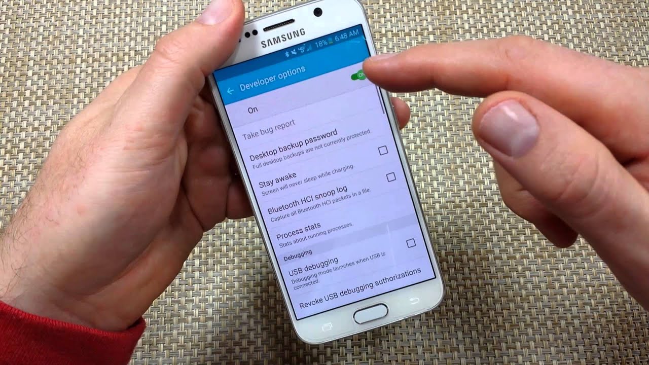 Samsung Galaxy S6 Turn on or Developer Options & USB Debugging mode - YouTube