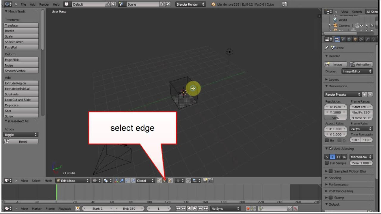 Blender 3d 2 6 Basic Selection Tools YouTube