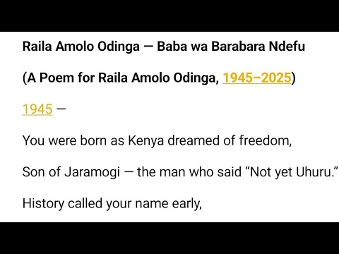 Rest In Peace Baba Wa Barabara Ndefu 