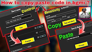 How to copy paste sensitivity and layout control code in bgmi/pubg||Code copy paste, expire tutorial