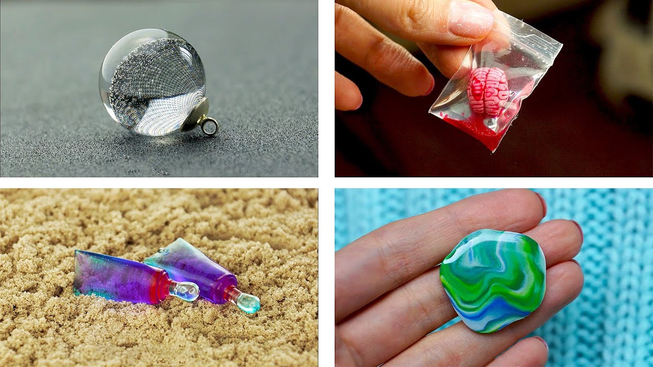 EPOXY RESIN & POLYMER CLAY || Fantastic Jewelry and Mini Crafts - YouTube