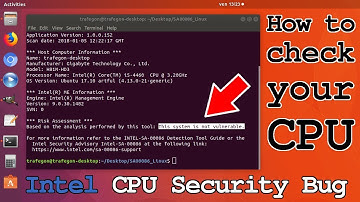 Intel CPU Security Bug • Check Vulnerability Meltdown Spectre