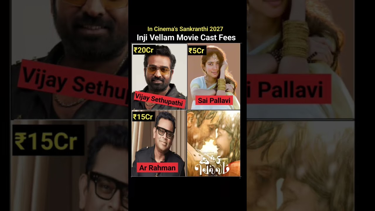 Inji Vellam Movie Cast Fees 💸How much are Vijay Sethupathi and Sai Pallavi reportedly charging for