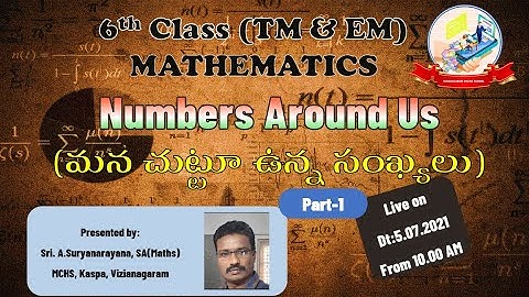 Numbers around us (మన చుట్టూ ఉన్న సంఖ్యలు) - Part-1 - 6th Class - Mathematics