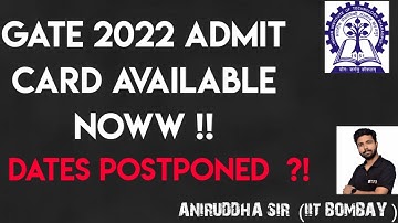GATE 2022 ADMIT CARD AVAILABLE NOW ! | GATE 2022 POSTPONED ? | @TheCivilGuruji #gate2022 #iitkgp