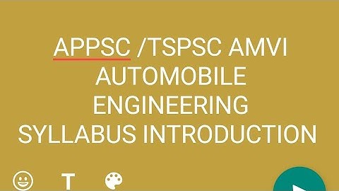 TSPSC /APPSC AMVI AUTOMOBILE ENGINEERING syllabus Introduction.