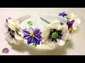 Ободок для волос Краски Мая. Канзаши МК/Headband May&#39;s Colors.DIY Kanzashi