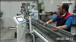 Medical tube extrusion line with bubble (production startup)