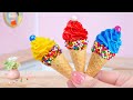 Ice cream makingbest miniature chocolate ice cream cone recipe  mini cakes compilation