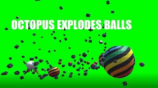 Animated Green Screen Octopus Destroys Living Color Balls