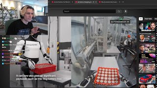 xQc Reacts to Tesla's Robot Optimus Navigating Around