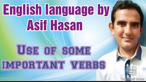English language by Asif Hasan |  Verb |Use of some  important  verbs  | راہ فلاح