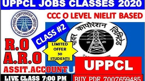 UPPCL RO/ARO/ASSISTANT ACCOUNTANT CLASS #2 (CCC-O LEVEL BASED)