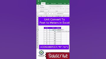 Convert Feet to Meters in Excel