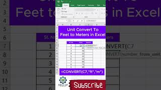 Convert Feet to Meters in Excel