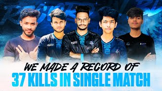 WE SET A RECORD😱💥OF 37 KILLS BOOYAH in TOURNAMENT | FREE FIRE RECORD BY TEAM RHK 🔥