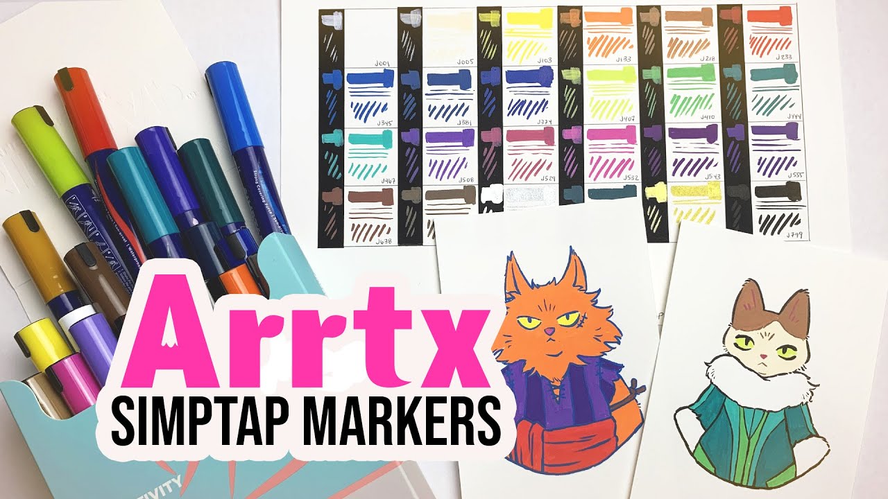 Arrtx 24 Colors Simptap Acrylic Marker Top Valve Action Markers Brush –  ArrtxArt